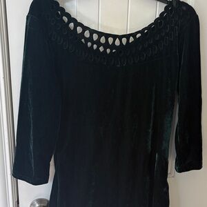 Elegant Green Velvet Dress with Cutout Neckline